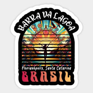 Retro Brasil Barra da Lagoa Tropical Paradise Sticker